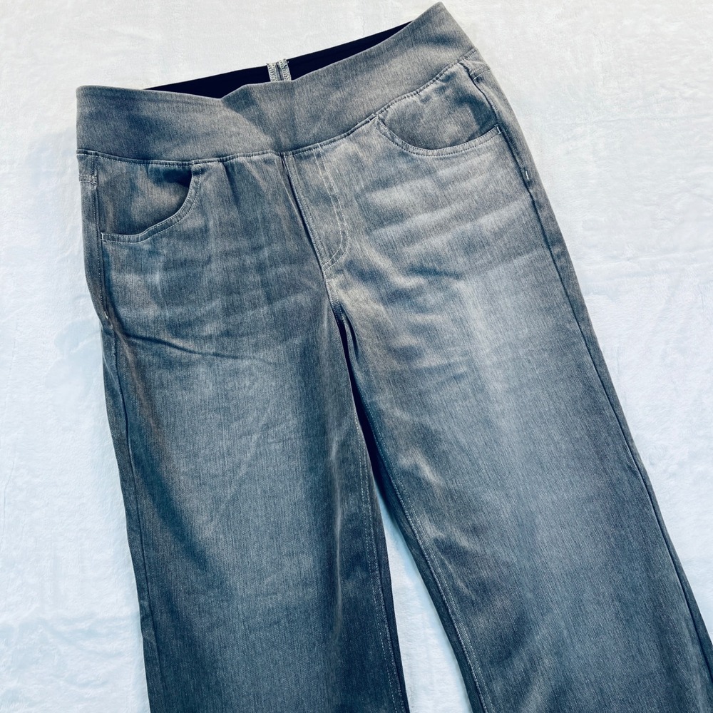 Halara Gray Straight Leg Pull On Denim Jean Pants Petite Large High Waisted